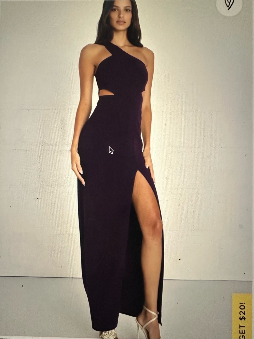 Lulu's One-Shoulder Cutout Gown in Deep Plum